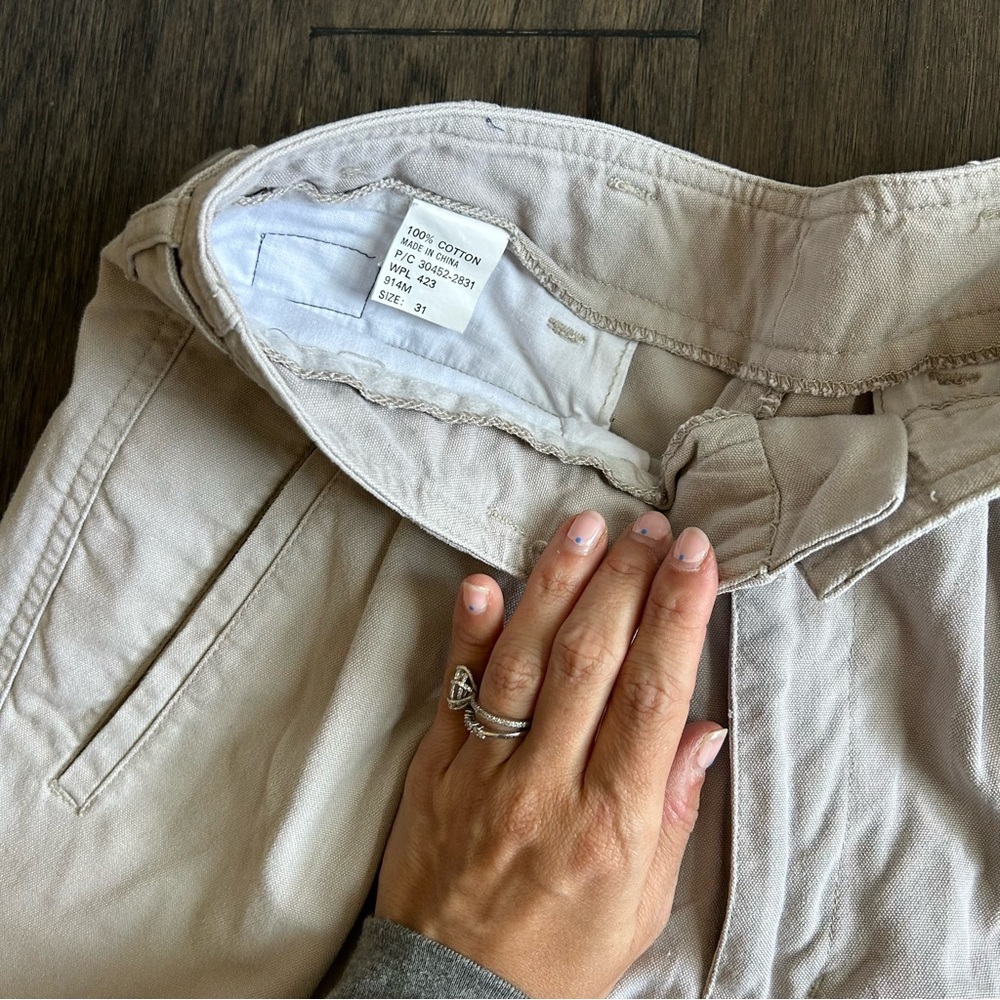 Vintage Dockers Khaki Shorts High Rise Adjustable Waist 90s Style - Picture 5 of 6